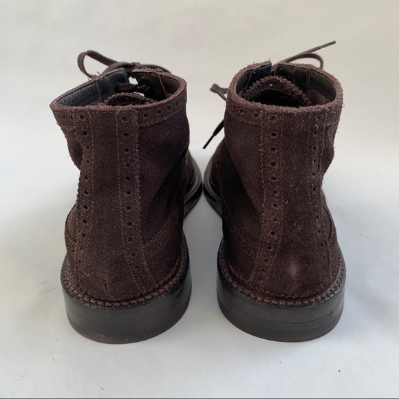 Cole Haan Men’s Wingtip Brown Suede Brogue Boots - Picture 5 of 6